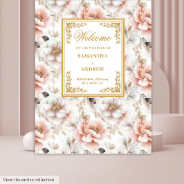 Tapeçaria de casamento aquarela Timeless Blush Gol