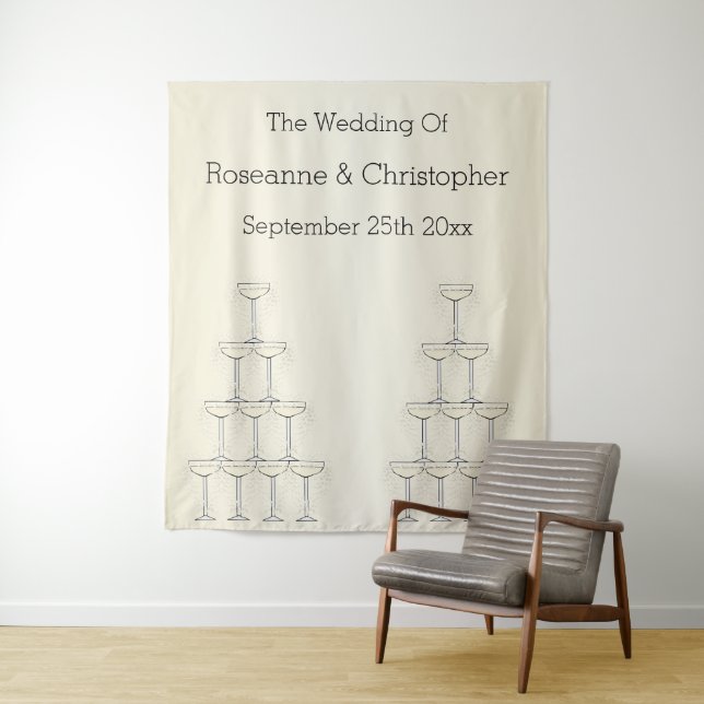 Tapeçaria de Casamento Copos de Champanhe (In Situ)