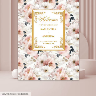 Tapeçaria de casamento floral rosa empoeirada Eleg