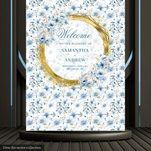 Tapeçaria de Casamento Moderna Boêmia Azul Claro D