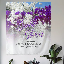 Tapeçaria de Chá de Noiva em Branco e Roxo