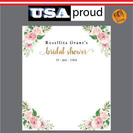 Tapeçaria de Chuva de Noiva Floral Aquarela Rosa