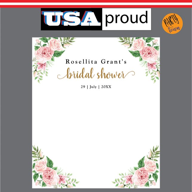 Tapeçaria de Chuva de Noiva Floral Aquarela Rosa (Please bring a book
There’s no need for a card
We will read every night
In the house; in the yard
)