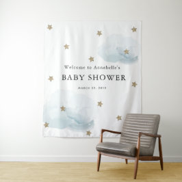 Tapeçaria de Chuvão de Bebê Estrelas Douradas e Nu