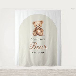 Tapeçaria de Chuveiro de Bebê Urso de Pelúcia