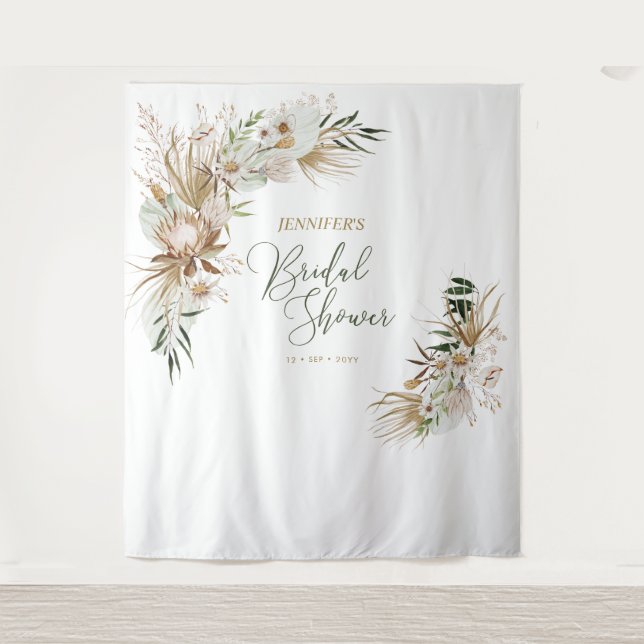 Tapeçaria de Decoração de Chá de Noiva Boêmio Boho (Frente)