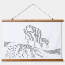 Tapeçaria de esboço simples de arte abstrata