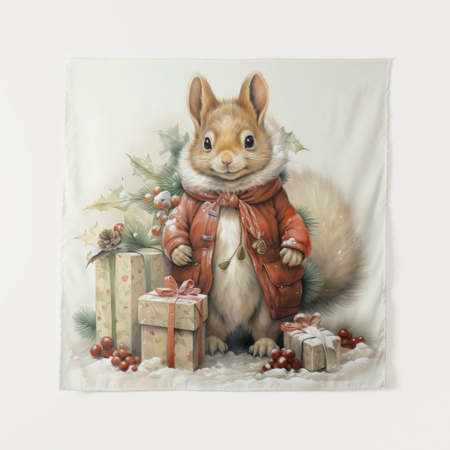 Tapeçaria de Esquilo de Natal (Frente)