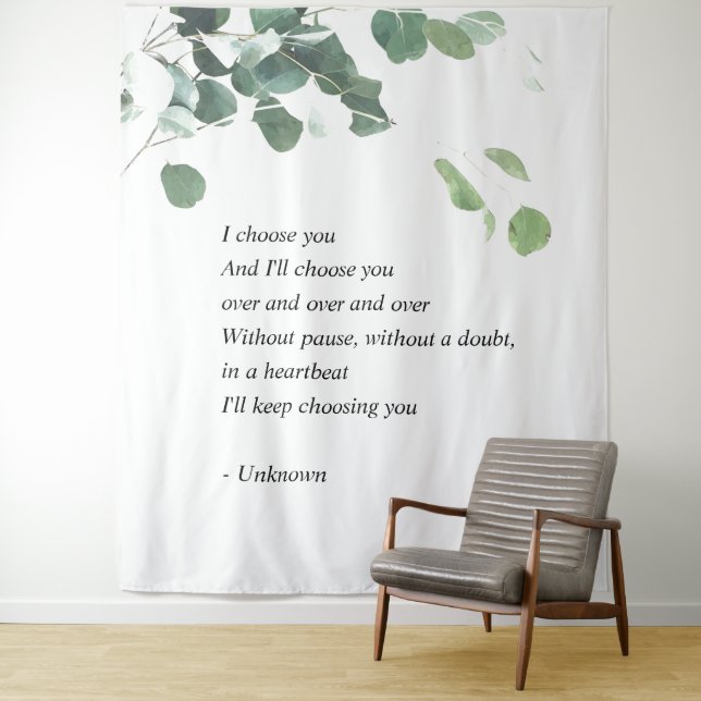 Tapeçaria de fundo de casamento aquarela eucalipto (In Situ)