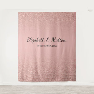 Tapeçaria de fundo de casamento com brilho em rosa