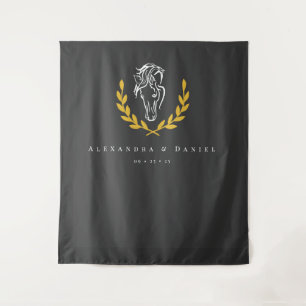 Tapeçaria de Fundo de Casamento Equestre Elegante