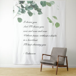 Tapeçaria de fundo de casamento eucalipto aquarela