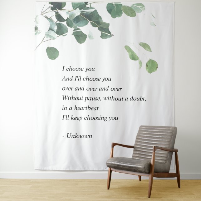 Tapeçaria de fundo de casamento eucalipto aquarela (In Situ)