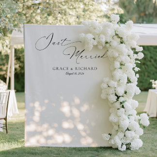 Tapeçaria de Fundo de Casamento Minimalista Recém-