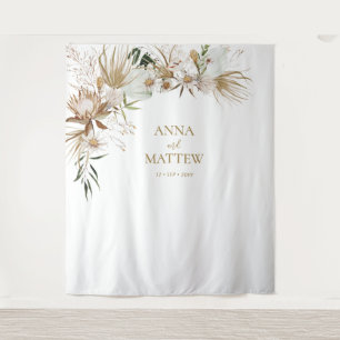 Tapeçaria de Fundo de Casamento Nome Boho Boêmio