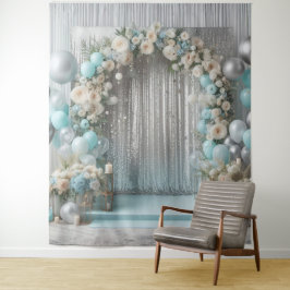 Tapeçaria de Fundo de Foto com Arco de Balões Flor