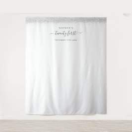 Tapeçaria de Fundo de Glitter Prata para Fotos de