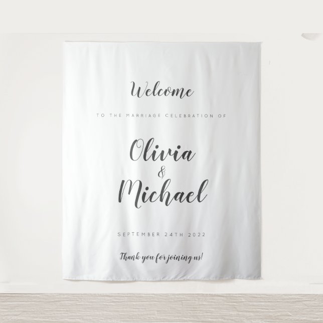 Tapeçaria de Fundo Personalizado de Boas-vindas de (Frente)