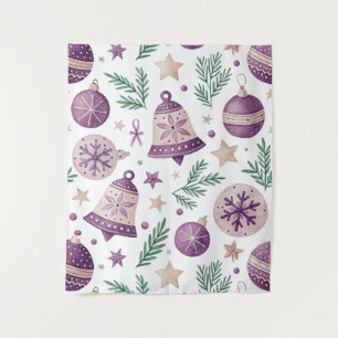 Tapeçaria de Natal Roxa – Pequena Arte de Parede d