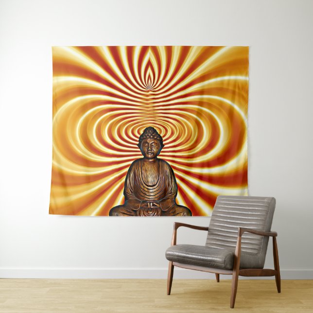 Tapeçaria de Parede Buda Meditando Espiritual (In Situ (Horizontal))
