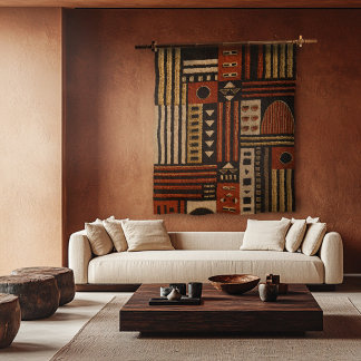 Tapeçaria de Parede com Padrão de Brocado Africano