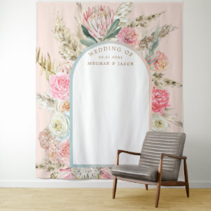 Tapeçaria de Parede de Casamento Floral Boêmio Mod