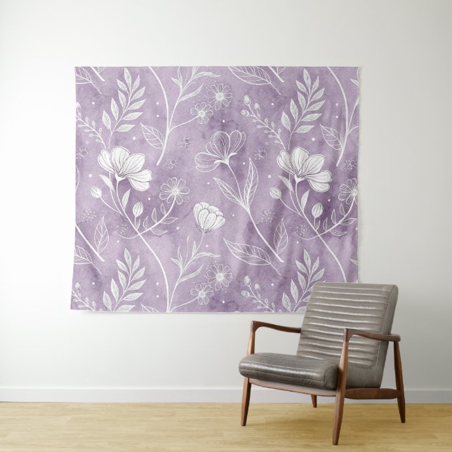 Tapeçaria de Parede Floral Lavanda Sonhadora – 173 (In Situ (Horizontal))