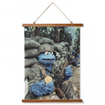 Tapeçaria de Parede Militar de Monstro Azul Engraç