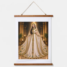 Tapeçaria de Parede Mulher Fantasia Dourada Elegan