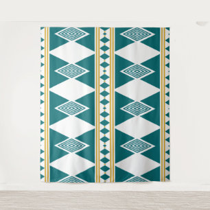Tapeçaria de Parede Neo-Deco Diamond Grid Teal
