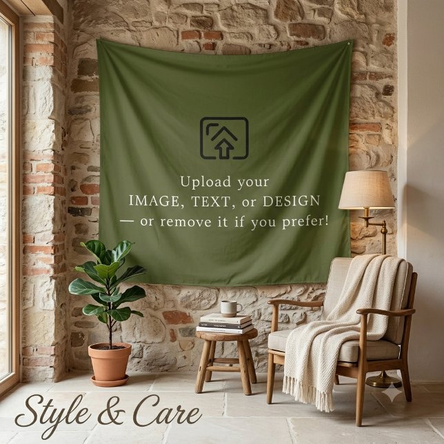 Tapeçaria de Parede Suspensa Estética Verde Exérci (Minimal Army Green Aesthetic Hanging Wall Tapestry)