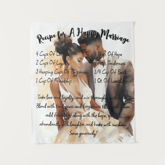 Tapeçaria de Presente de Casamento Receitas Para U (Frente)