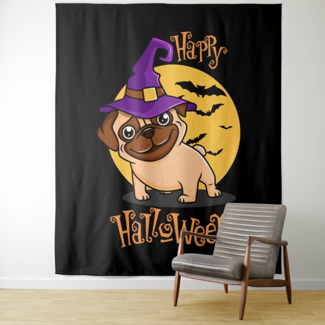 Tapeçaria de Pug Halloween (In Situ)