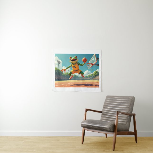 tapeçaria de Sapo de basquete (In Situ (Horizontal))