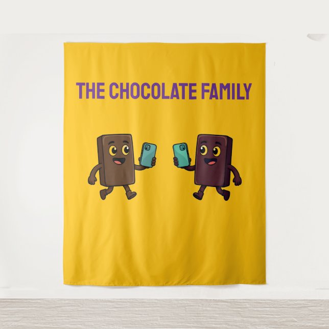 Tapeçaria Divertida de Barra de Chocolate Fofa com (Frente)