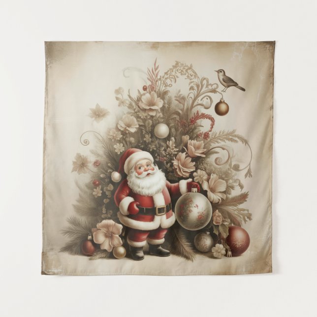 Tapeçaria do Papai Noel Vintage (Frente)