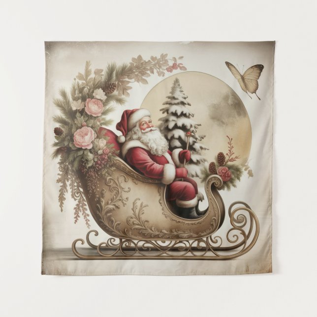Tapeçaria do Papai Noel Vintage (Frente)