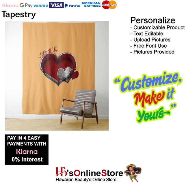 Tapeçaria Extra Grande Negócios de Laranja Magia d (Heart Magic Orange Business Tapestry Extra-Large.)