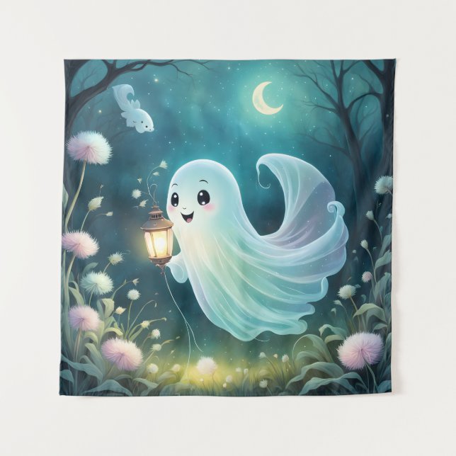 Tapeçaria Fantasma Cute Cérebro (Frente)