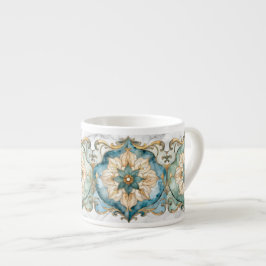 Tapeçaria Flor de Cerúleo Xícara de Café Espresso