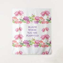 Tapeçaria Floral de Lótus em Aquarela Rosa Elegant