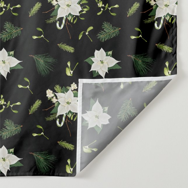 Tapeçaria Floral na Moda Verde Escuro Branco  (Detalhe)
