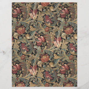 Tapeçaria Floral Rica Brocado de Damasco Vintage 1