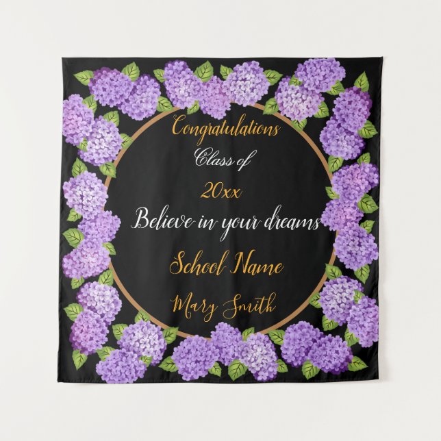 Tapeçaria Floral Roxa Popular Personalizar (Frente)