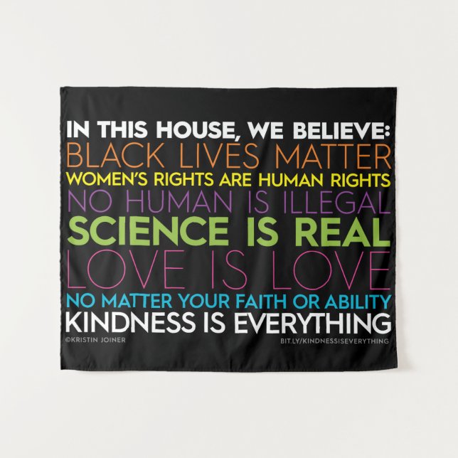 Tapeçaria #KIndnessIsEverything da parede (Frente (Horizontal))
