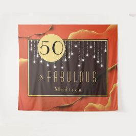 Tapeçaria Laranja Legal Elegante de 50º Aniversári