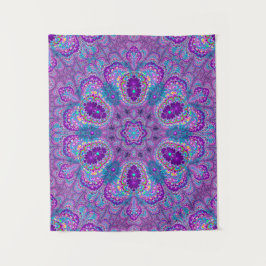 Tapeçaria Lusciosa Roxa Fractal Mandala