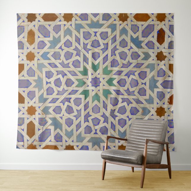 Tapeçaria Média de Geometria Árabe (127 cm x 152 c (In Situ (Horizontal))