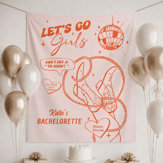 Tapeçaria Orange Rodeo Bachelorette Party Nash Bac (Criador carregado)