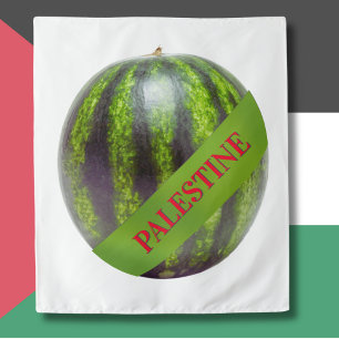 Tapeçaria Palestina melancia apoio à paz gaza